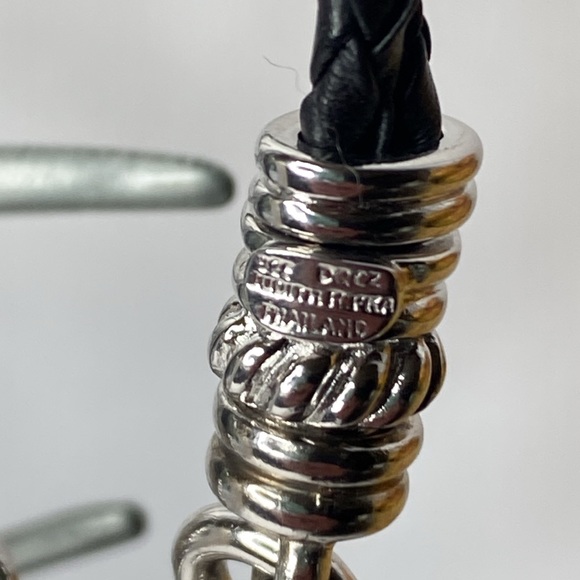 Judith Ripka braided leather cord heart bracelet, sterling silver - Picture 5 of 5